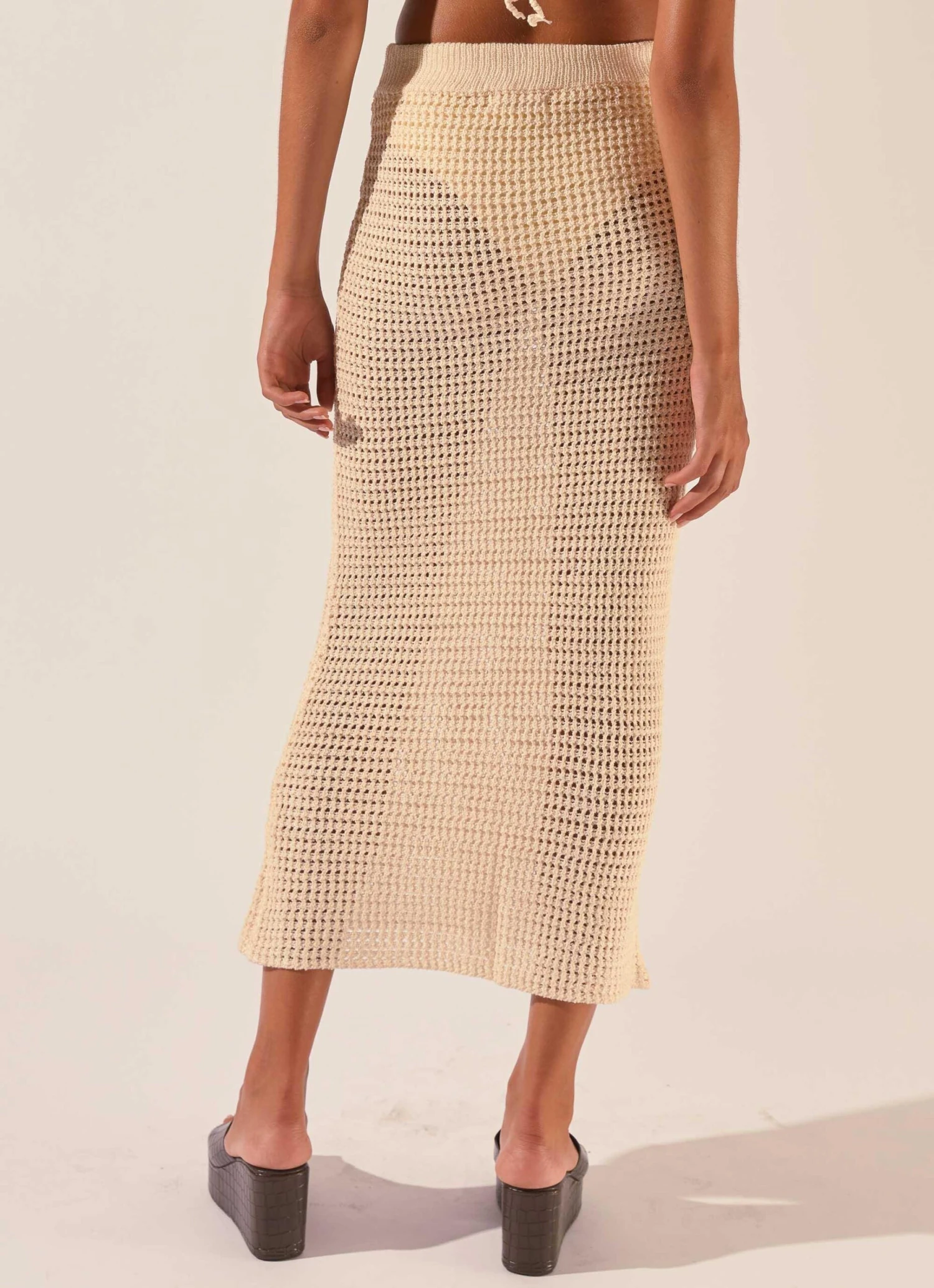 Road Trips To The Coast Crochet Midi Skirt - Seashell 5 Road Trips To The Coast Crochet Midi Skirt - Seashell - Image 5