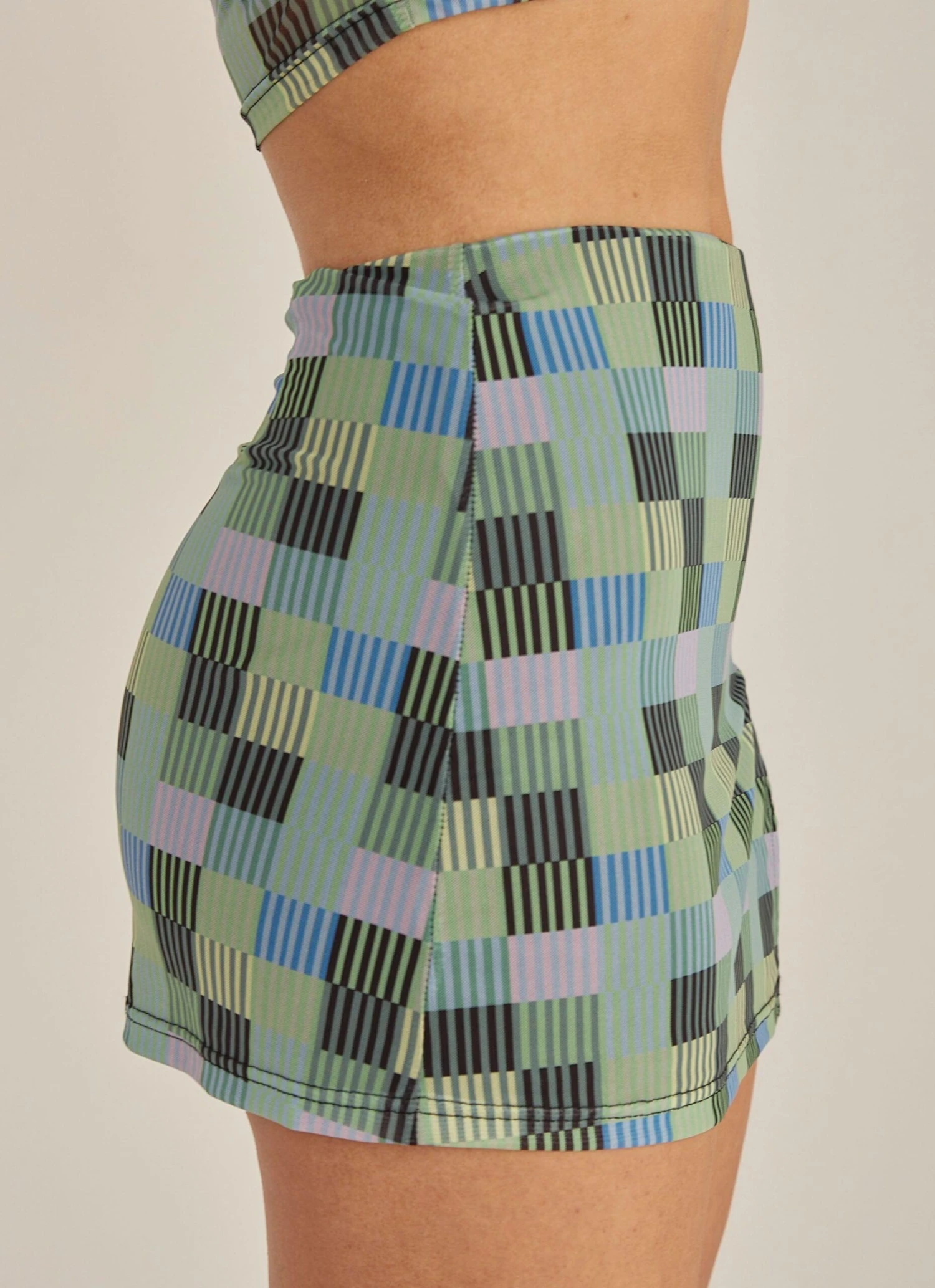 The Good Times Mesh Mini Skirt - Techno Check 4 The Good Times Mesh Mini Skirt - Techno Check - Image 4