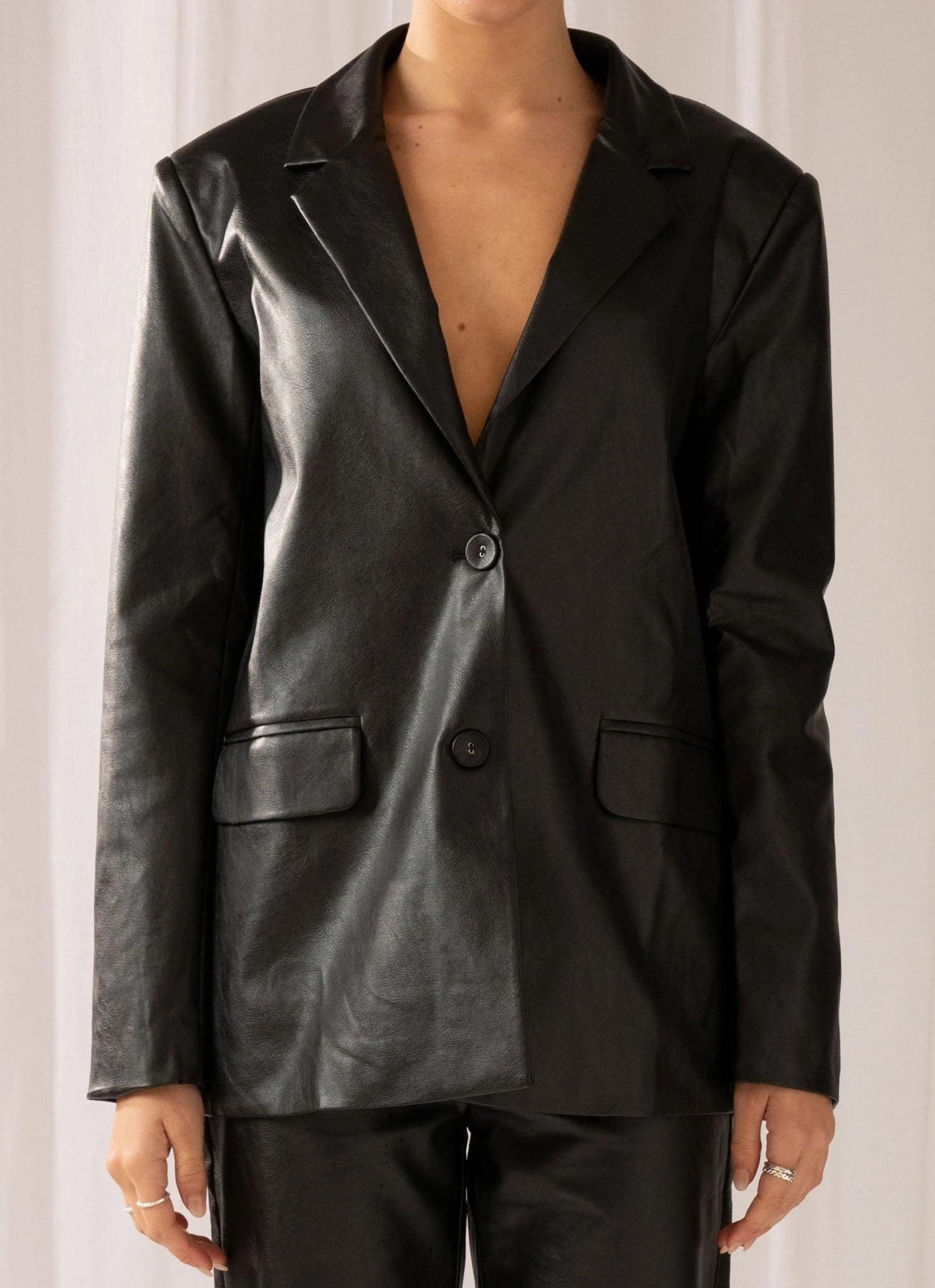 There She Goes PU Blazer - Black 6 There She Goes PU Blazer - Black - Image 6