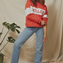 Logo Split Sweater - Faded Red -Stylo Craze Sales Store 71f9078d098f4e7b89b2141846fe9002