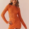 Angels Wing Mini Dress - Orange