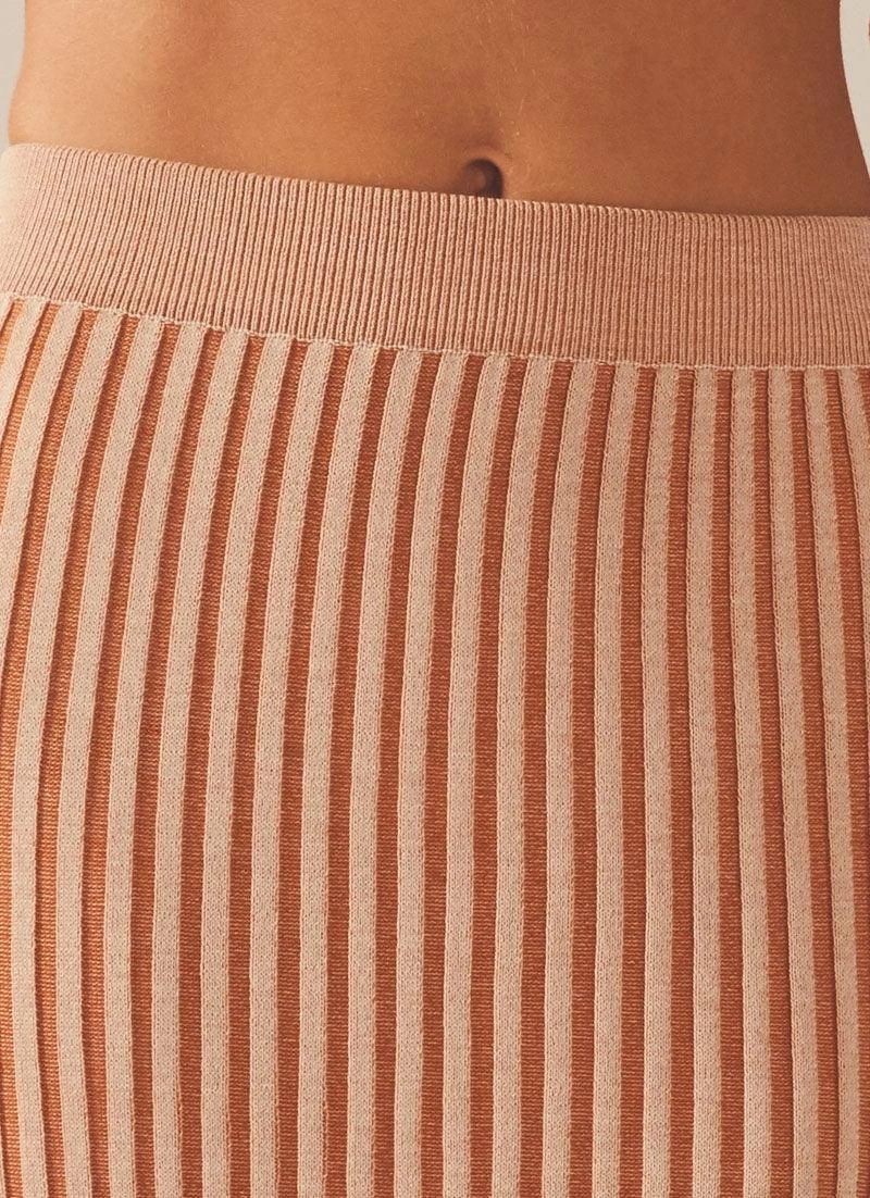 Gwen Two-Tone Knit Skirt - Terracotta 6 Gwen Two-Tone Knit Skirt - Terracotta - Image 6