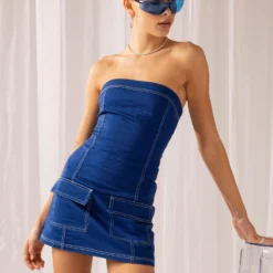 Under Construction Tube Dress - Blueprint