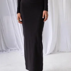 Leisure Life Organic Cotton Rib Maxi Skirt - Black -Stylo Craze Sales Store 7e13c1aff8314c4e8bf9a43aa1e5326d