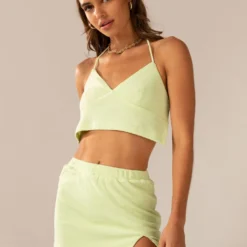 Changing Seasons Terry Mini Skirt - Lime Green