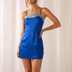 Midnight Cosmos Mini Dress - Cobalt Blue