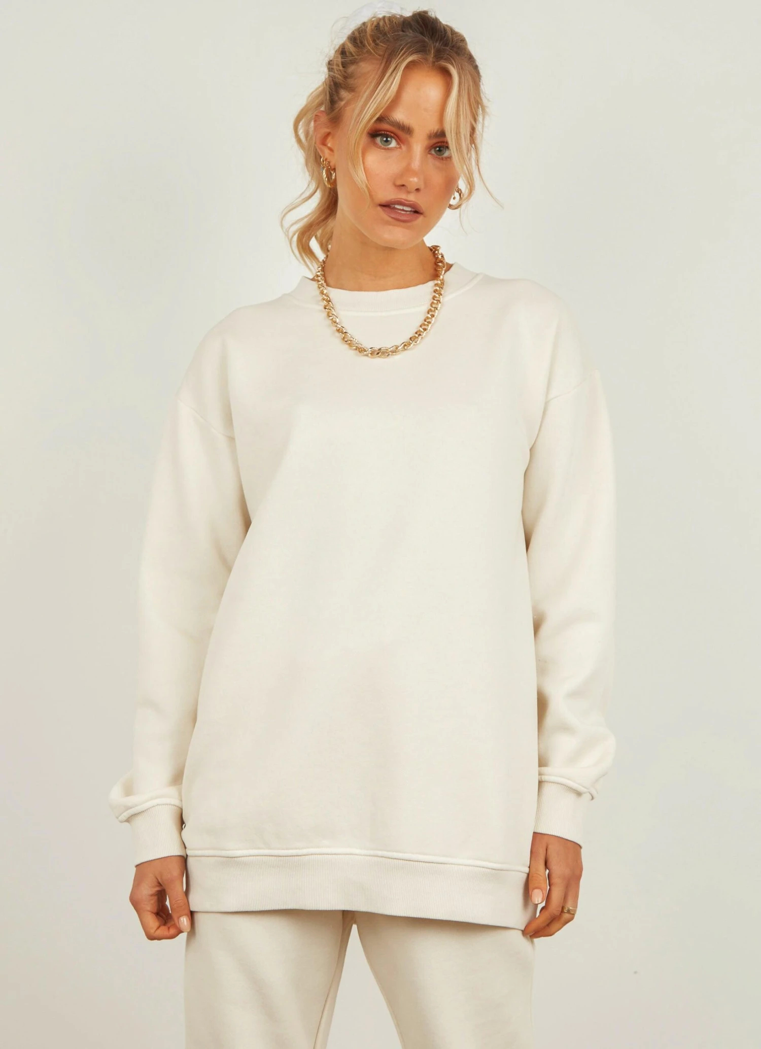Carter Classic Boyfriend Sweat - Ecru 1 Carter Classic Boyfriend Sweat - Ecru