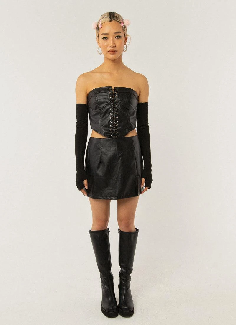 Change Of Tune PU Skirt - Black PU 4 Change Of Tune PU Skirt - Black PU - Image 4