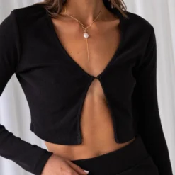 Madam Organic Cotton Rib LS Top - Black -Stylo Craze Sales Store 8cb5fb6ae3084a34b0f5ca2906ce32c3