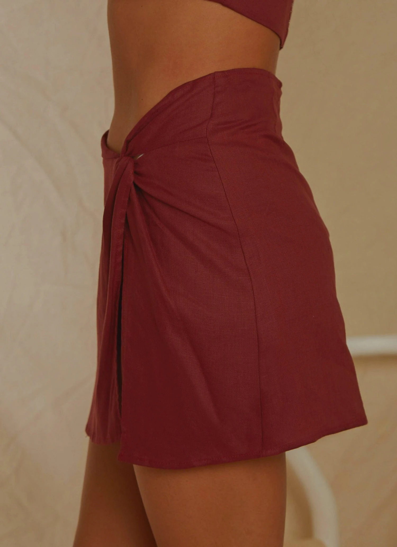 European Edition Mini Skirt - Burgundy 5 European Edition Mini Skirt - Burgundy - Image 5