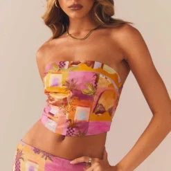 Sultry Sundance Bustier Top - Sunset Building