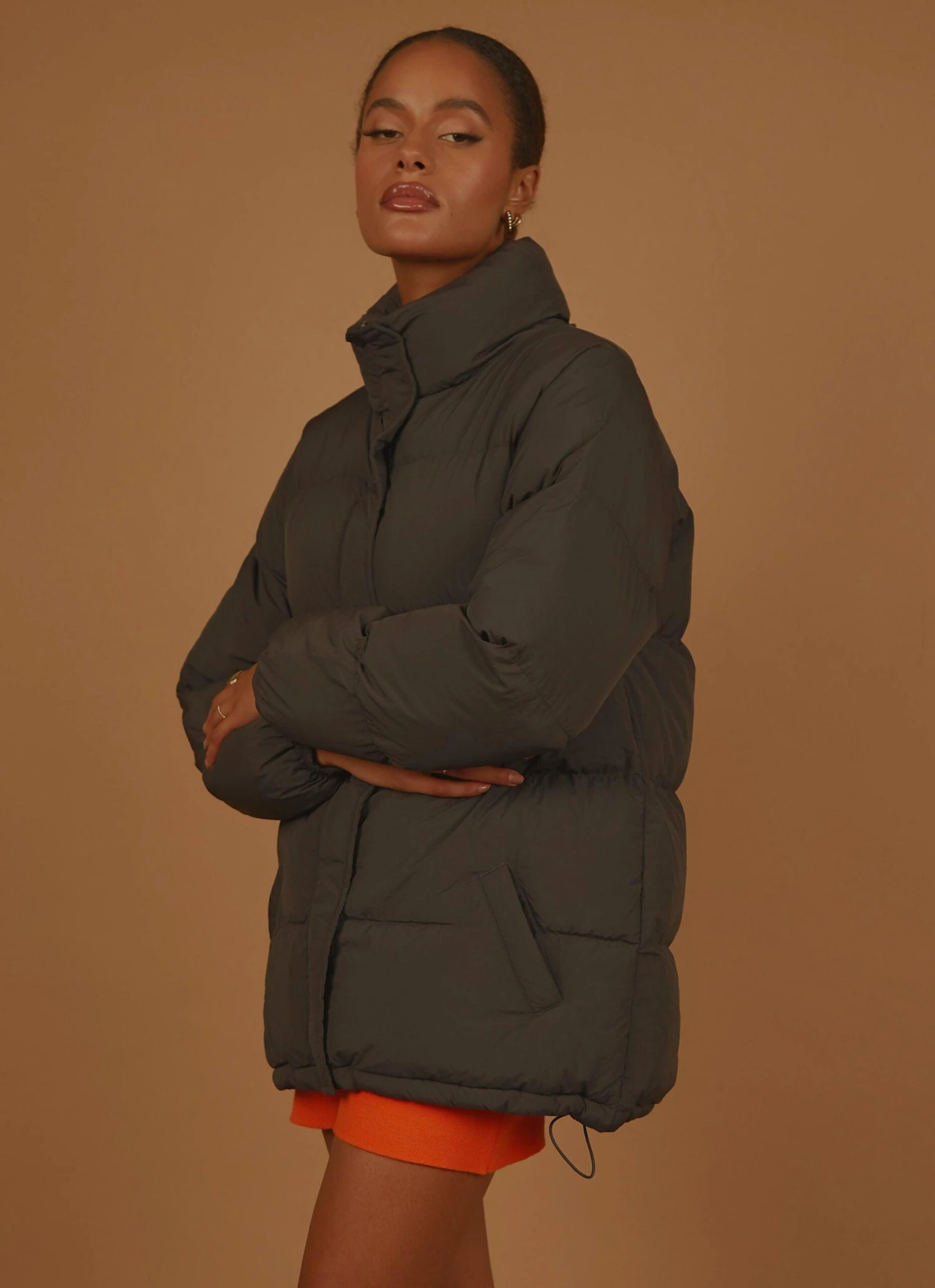 Topher Longline Puffer - Coal 5 Topher Longline Puffer - Coal - Image 5