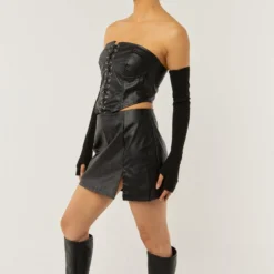 Night Turns Into Morning PU Bustier - Black PU -Stylo Craze Sales Store 94307f87476242489ec48467694f1fe9