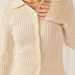 Ice Kissed Rib Knit Cardigan - Oatmeal -Stylo Craze Sales Store 94e8464baf934efe8265b60bb7d14b61
