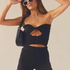 Camilla Knit Twist Top - Black