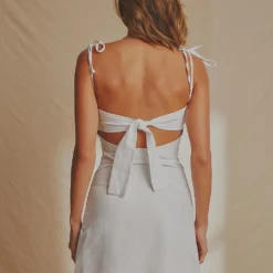 Style File Linen Mini Dress - White -Stylo Craze Sales Store 9a4ff013b063432bb9686a63212dea78