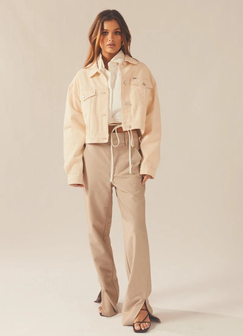 Lee Baggy Crop Jacket - White Sand 2 Lee Baggy Crop Jacket - White Sand - Image 2