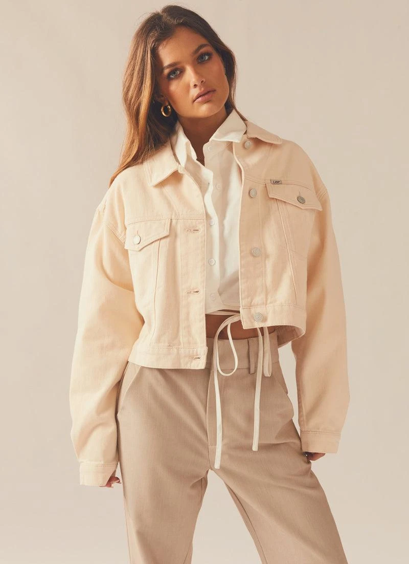 Lee Baggy Crop Jacket - White Sand 1 Lee Baggy Crop Jacket - White Sand