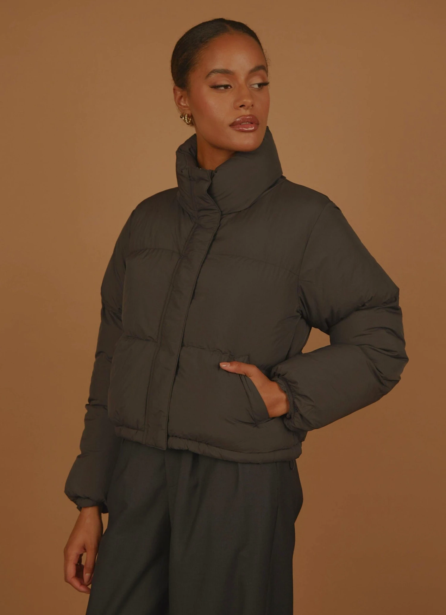 Topher Puffer Jacket - Coal 2 Topher Puffer Jacket - Coal - Image 2