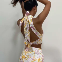 Fresco Linen Halter Top - Oceanus