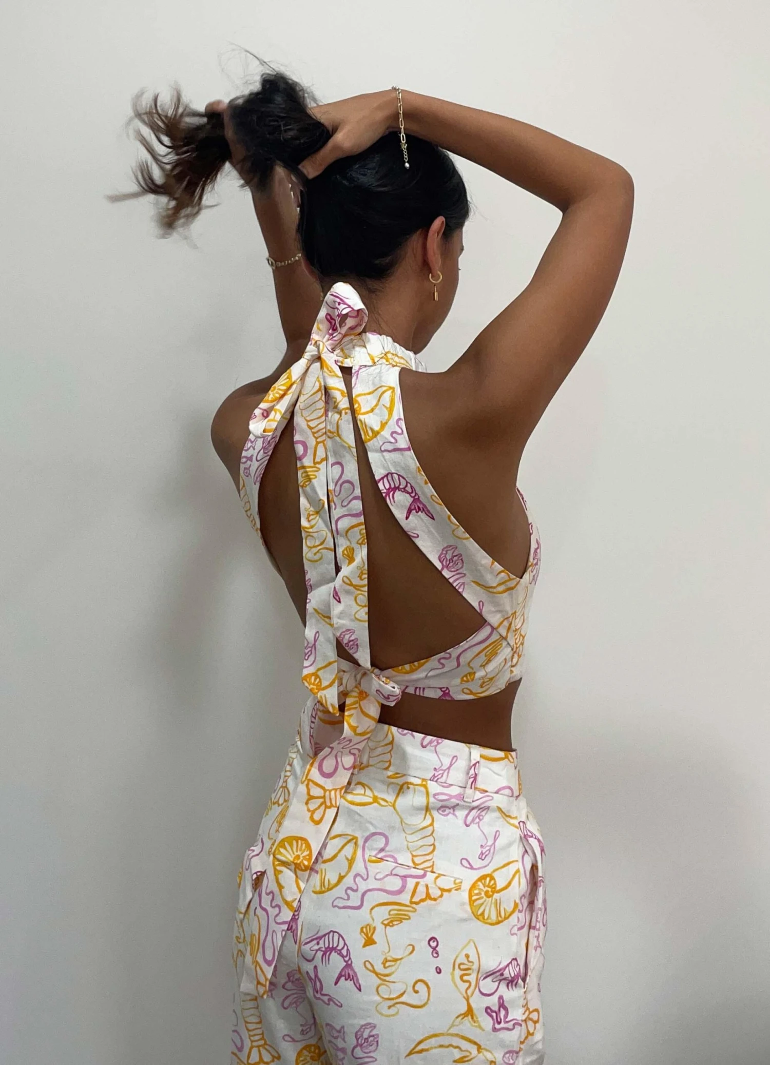 Fresco Linen Halter Top - Oceanus