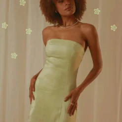 Ivy Vine Mini Dress - Sage Shimmer