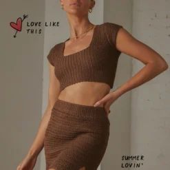 Love Like This Crochet Crop - Choc Brown