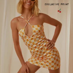 Fruta Mini Dress - Fruity Check