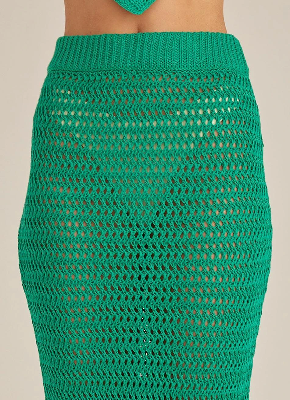 Free Time Crochet Maxi Skirt - Green 7 Free Time Crochet Maxi Skirt - Green - Image 7