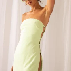 Sun Swept Terry Dress - Lime Green