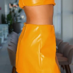 Sao Paulo Mini Skirt - Tangerine PU -Stylo Craze Sales Store Midnight soiree ECOM CROPS 204 4755da54 0fad 4e60 97c3 08262b66f597 scaled