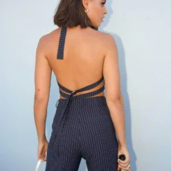 Hollywood Boulevard Vest Crop - Pinstripe -Stylo Craze Sales Store Midnight soiree ECOM CROPS 57 scaled