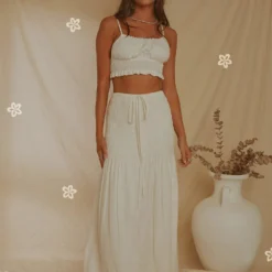Lost Palms Maxi Skirt - White