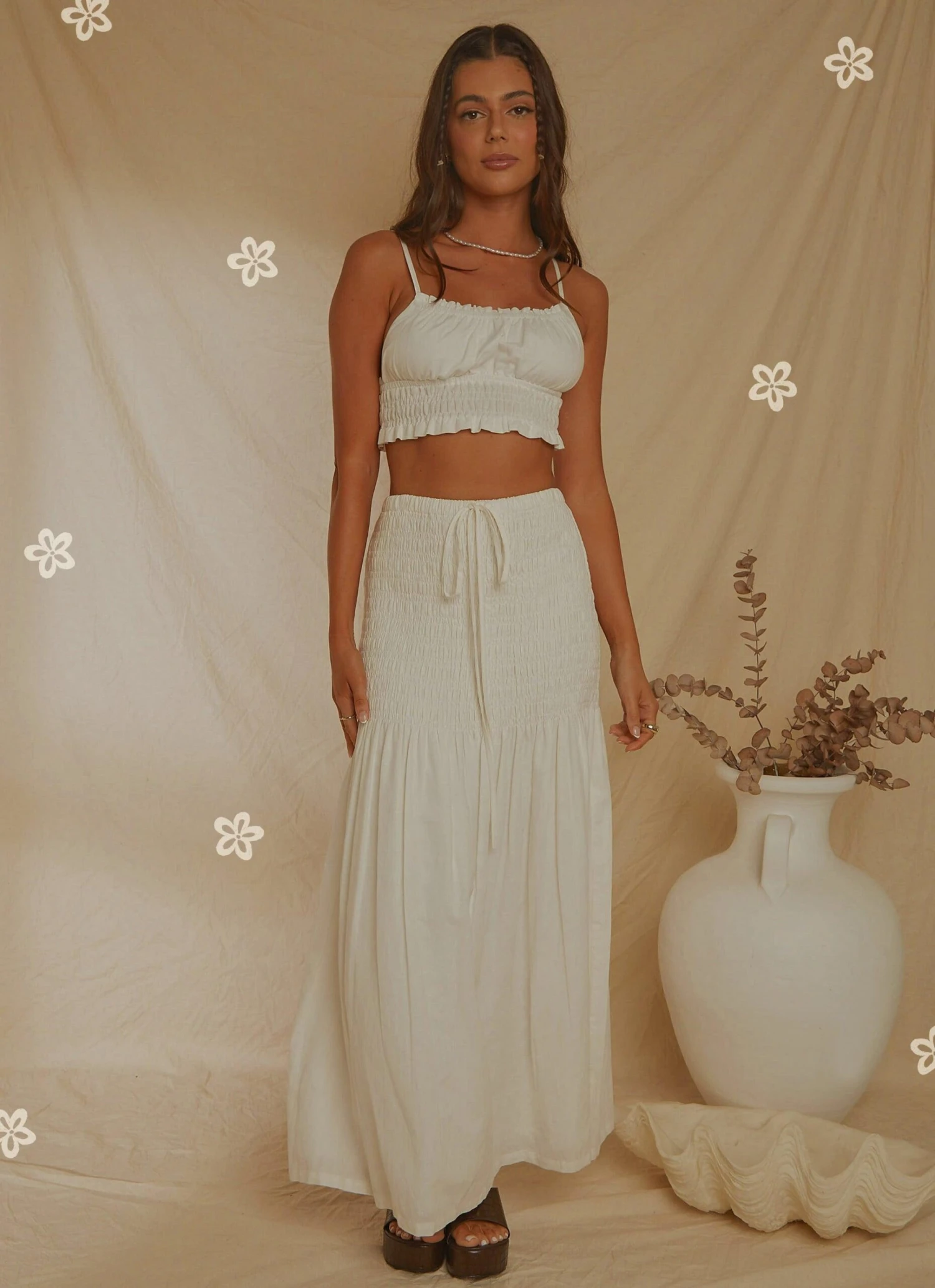 Lost Palms Maxi Skirt - White 1 Lost Palms Maxi Skirt - White