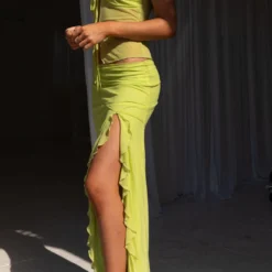 Bittersweet Mesh Maxi Skirt - Fern