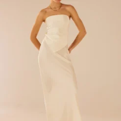 Aria Satin Maxi Skirt - Pearl