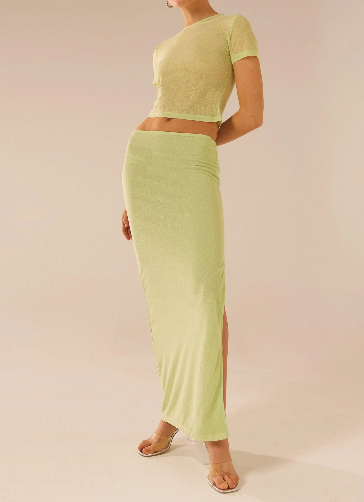 Just Like Magic Maxi Skirt - Lime 6 Just Like Magic Maxi Skirt - Lime - Image 6