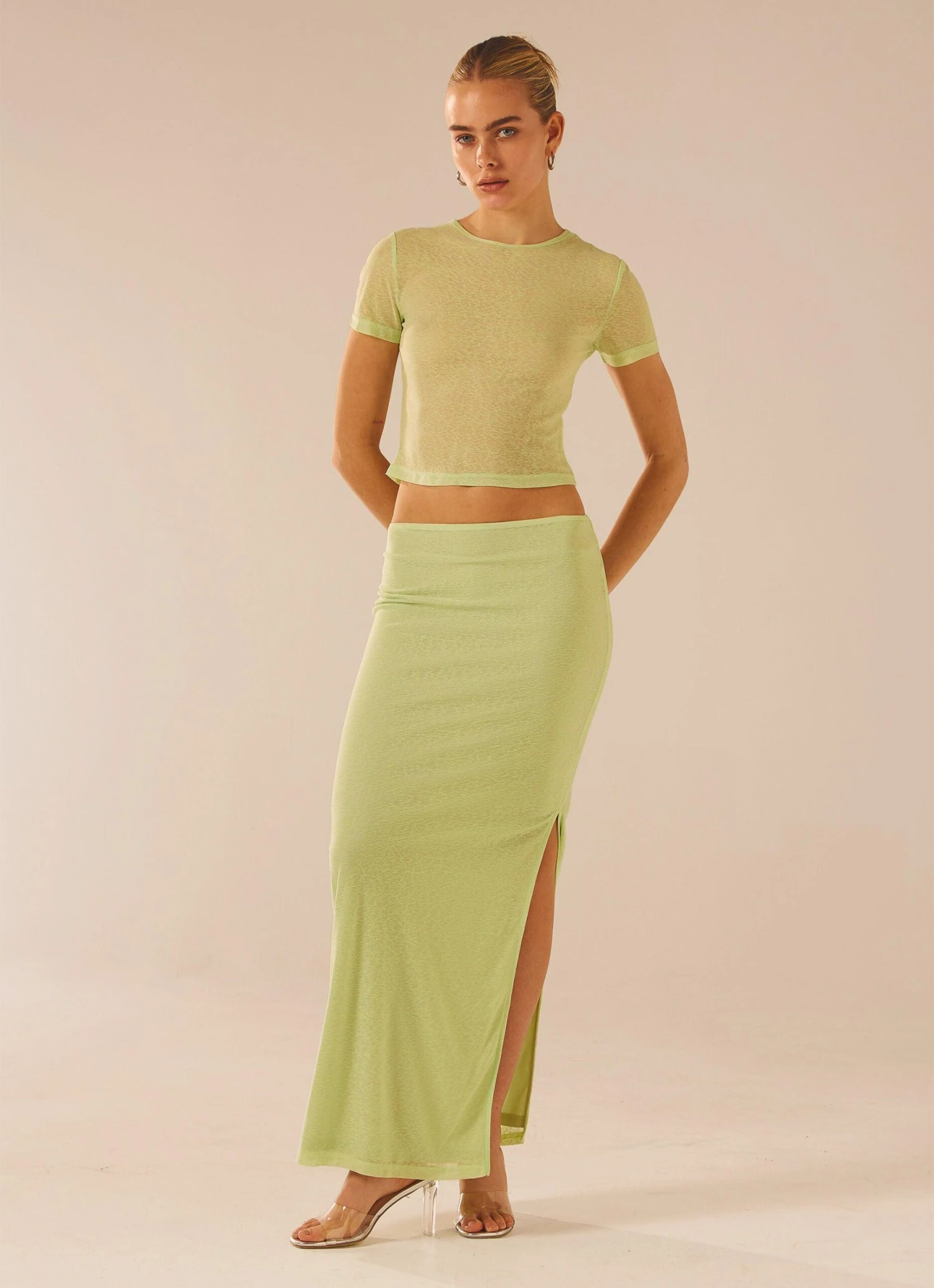 Just Like Magic Maxi Skirt - Lime 2 Just Like Magic Maxi Skirt - Lime - Image 2