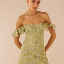 The Chateau Mini Dress - Sage Floral