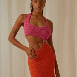 Jet Set Crochet Mini Dress - Sunrise