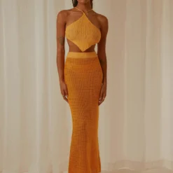 Aloha Shores Crochet Maxi Skirt - Mango -Stylo Craze Sales Store Peppermayo Jenaya 7.2.22 P2 63 scaled