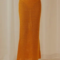 Aloha Shores Crochet Maxi Skirt - Mango