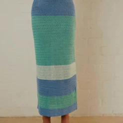 Sand Dunes Crochet Maxi Skirt - Azure Stripe -Stylo Craze Sales Store Peppermayo Jenaya 7.2.22 P4 57 scaled