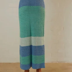 Sand Dunes Crochet Maxi Skirt - Azure Stripe -Stylo Craze Sales Store Peppermayo Jenaya 7.2.22 P4 59 scaled