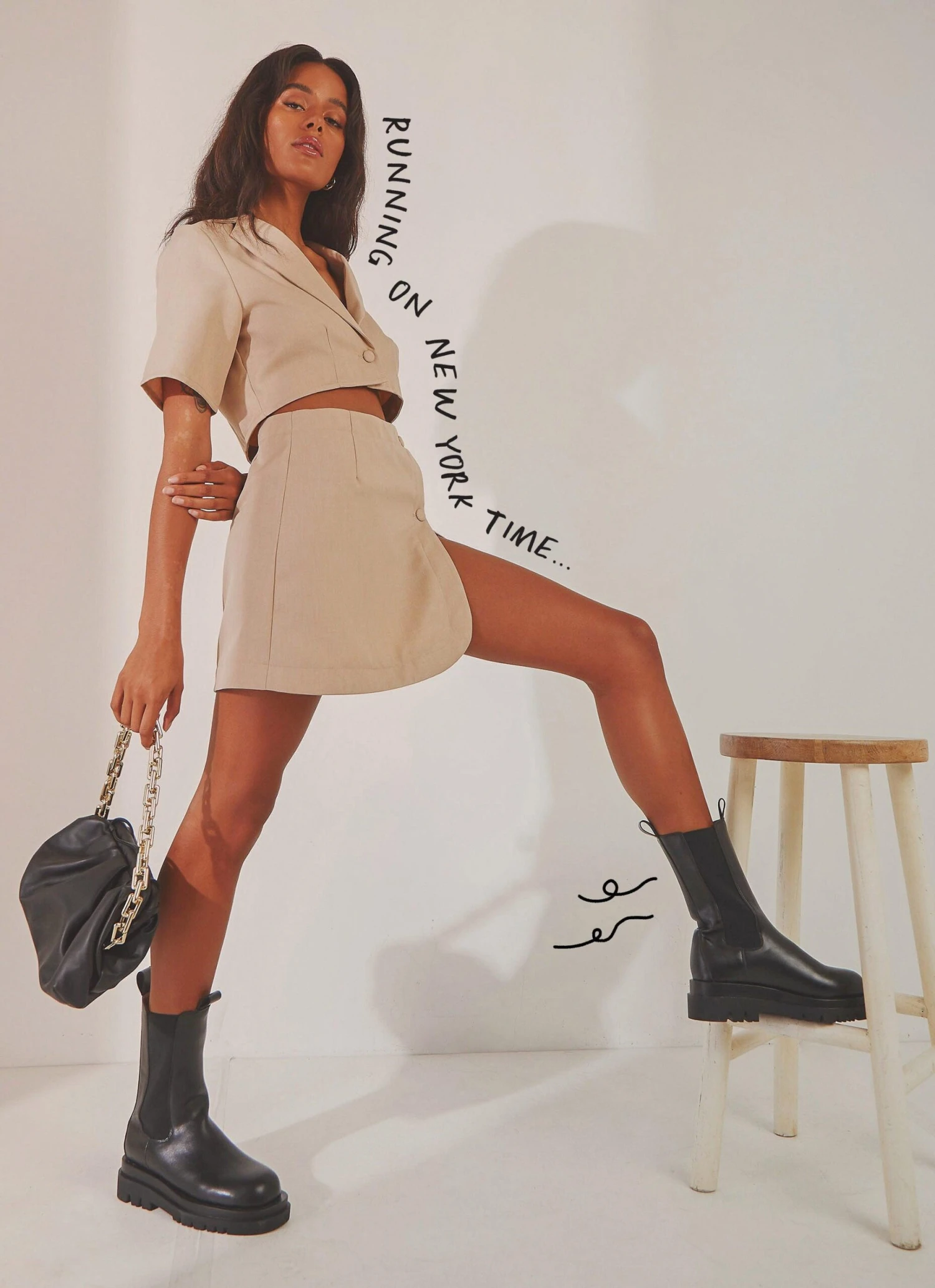 New York City Skirt - Taupe 1 New York City Skirt - Taupe