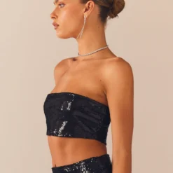 Emma Sequin Bustier - Black -Stylo Craze Sales Store Peppermayo Kiana 1.12.22 95 scaled