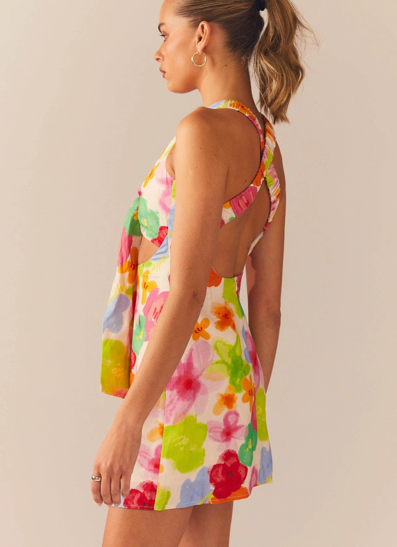 Read The Room Linen Mini Dress - Blurred Blossom 3 Read The Room Linen Mini Dress - Blurred Blossom - Image 3