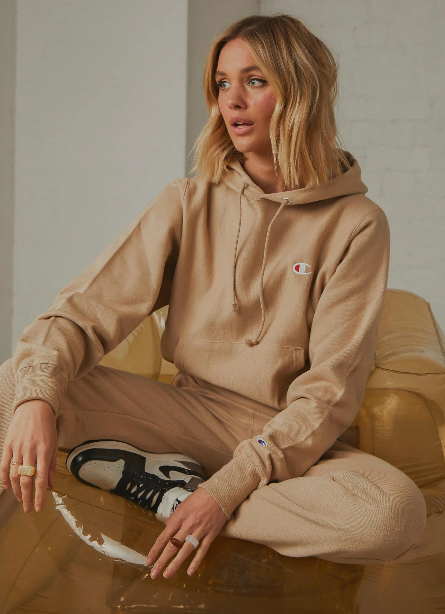 Champion Reverse Weave Boyfriend C Hoodie - Country Walnut 1 Champion Reverse Weave Boyfriend C Hoodie - Country Walnut