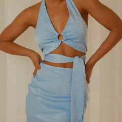 Weekend Plans Mini Skirt - Sky