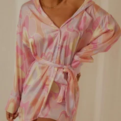 Faye Mini Shirt Dress - Psychedelic